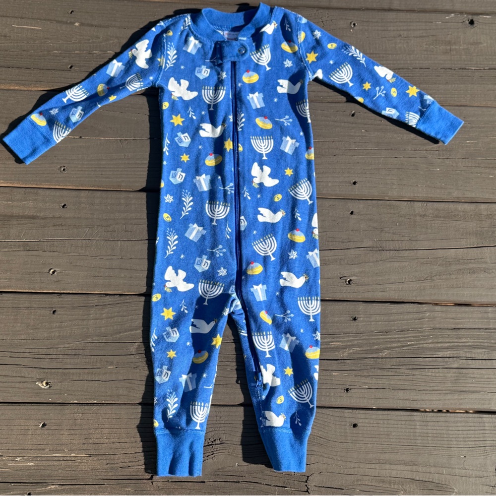 Hanna Anderson Organic Hanukkah Pajamas - Size 18-24 months